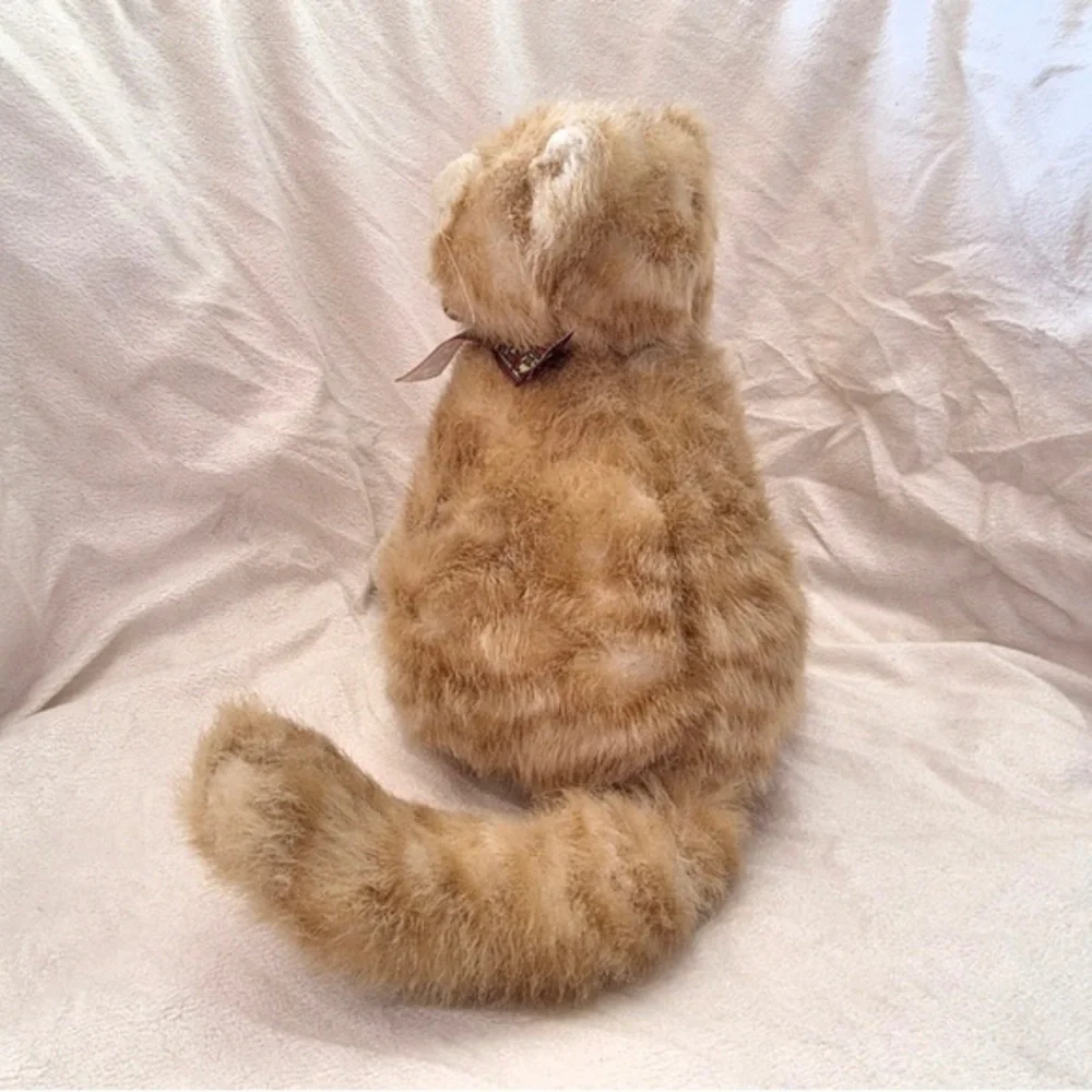 Plush Cat Toy in Light Brown and Cream - Soft Pet Plush